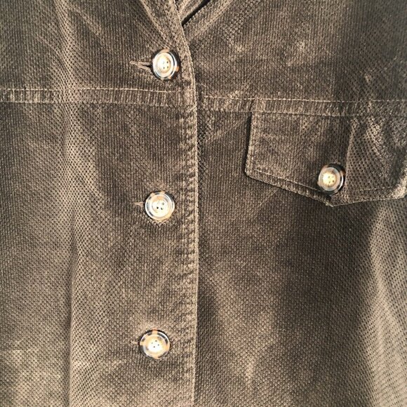 Saint Johns Bay Authentic Woman's Brown Corduroy Button Up Coat Adult Medium - Picture 10 of 16